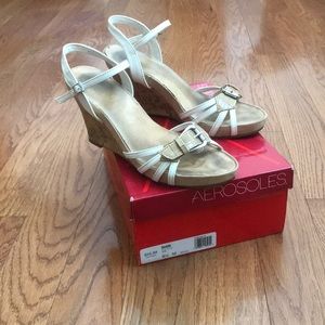 White, Sandaled Wedges